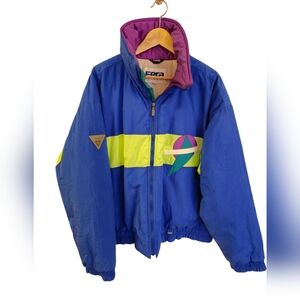 Vintage Fera Skiwear  Men's Ski Jacket Snowboard Coat Blue Purple Green SZ  L 44